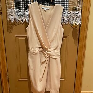 Diane Von Furstenberg  Draped Twist-Waist Midi Dress - Light Beige